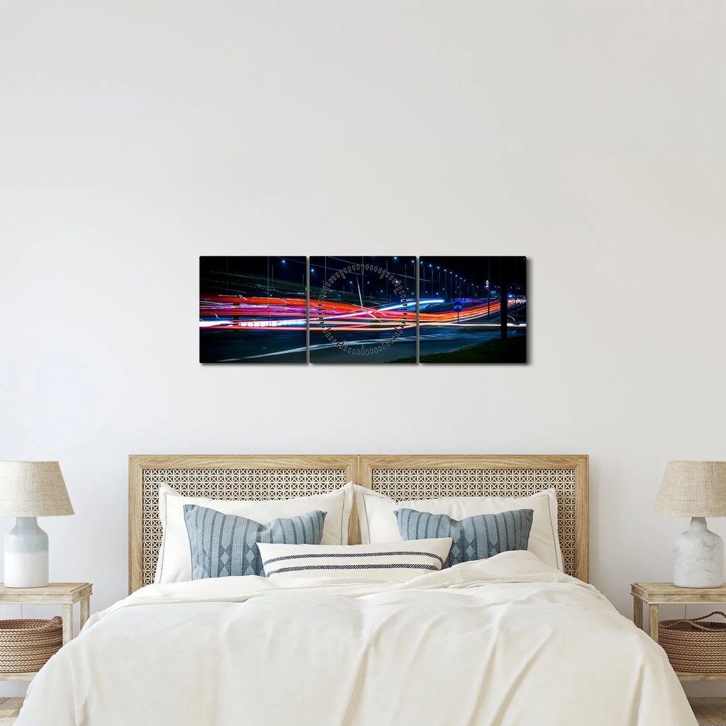 Tabloul orașului nocturn (cu ceas) (90x30 cm)
