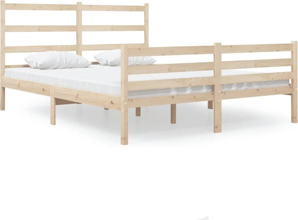 vidaXL Cadru de pat mic dublu, 120x190 cm, lemn masiv de pin