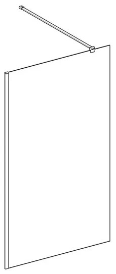 Paravan de dus tip Walk-in auriu periat Rune Syn 100x200 cm