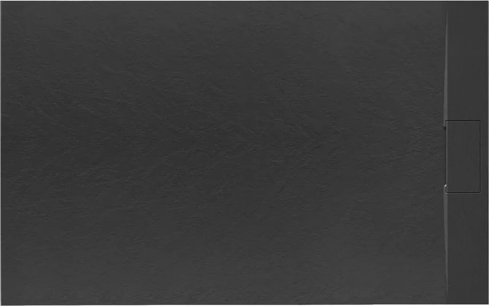 Cadita dus dreptunghiulara negru Rea Bazalt 80x100 cm