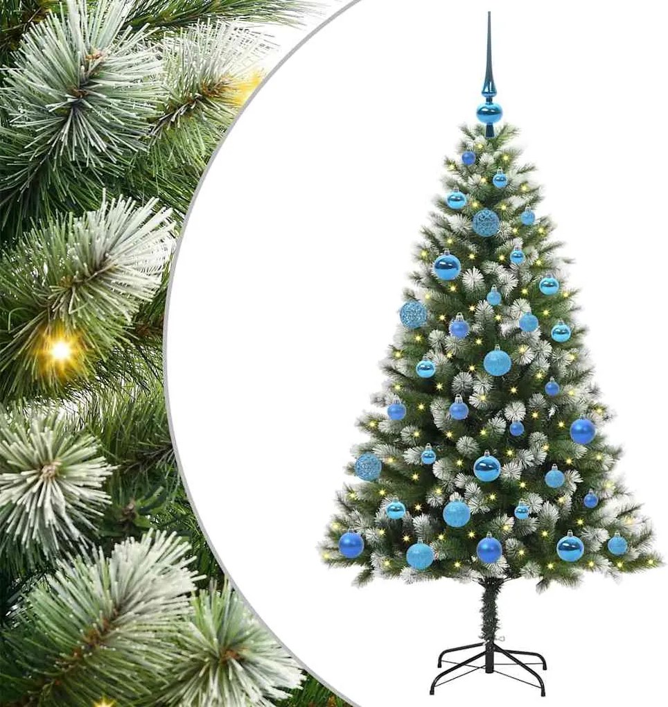 vidaXL Brad de Crăciun artificial cu articulații și zăpadă înghețată