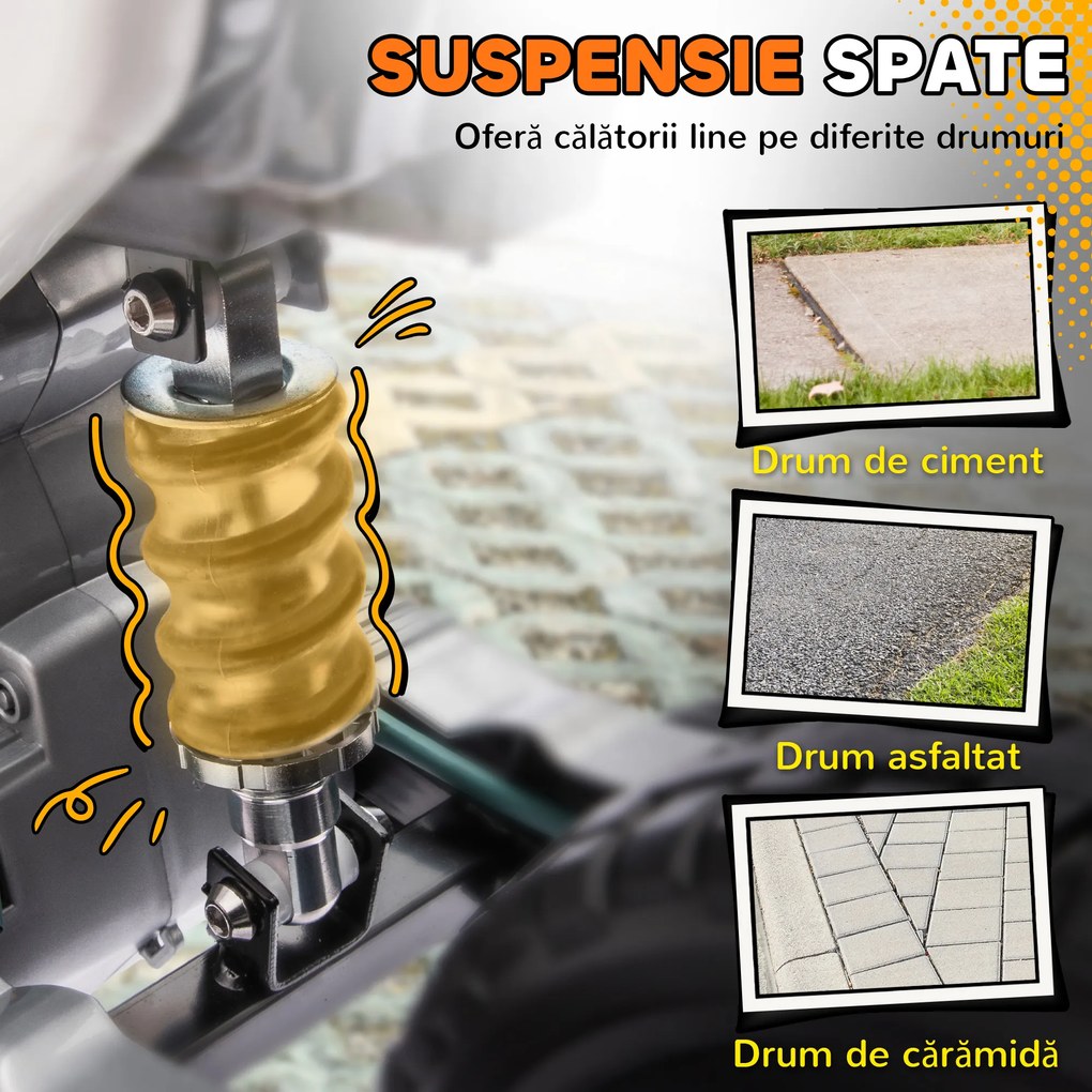 AIYAPLAY Motocicletă Electrică pentru Copii 3-6 Ani, 2 Motoare, Roți Detașabile și Sunete Portocaliu | Aosom Romania
