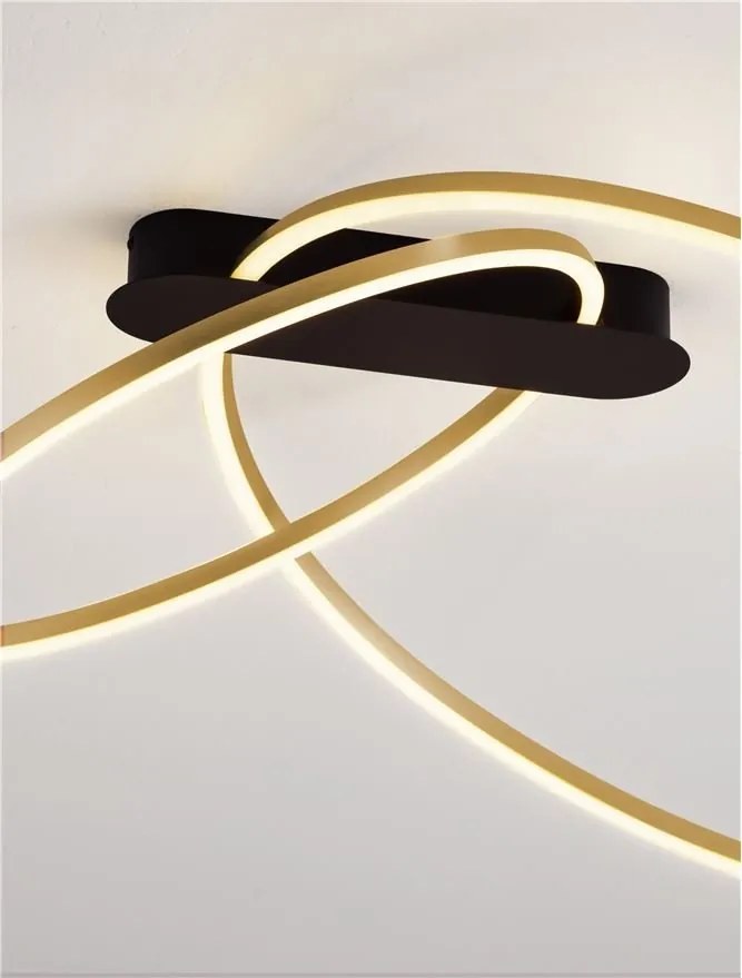 Lustra LED aplicata design modern minimalist KIKLOS auriu/negru