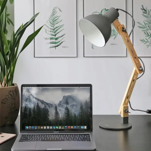 Lampă de masă 1xE27/40W/230V gri