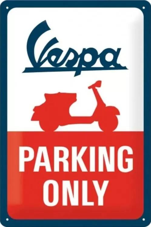 Placă metalică Vespa Parking Only, (20 x 30 cm)