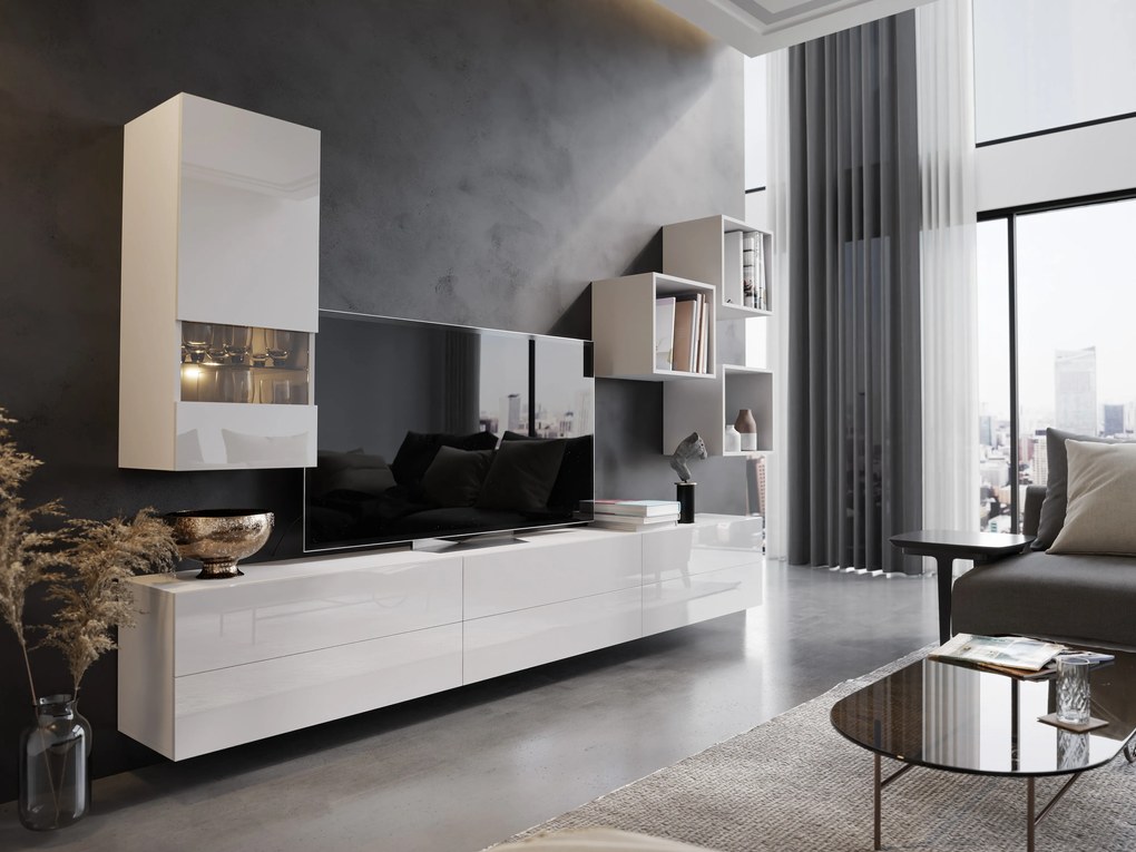Mobilier living Berny 45 (alb + alb lucios). 1041466