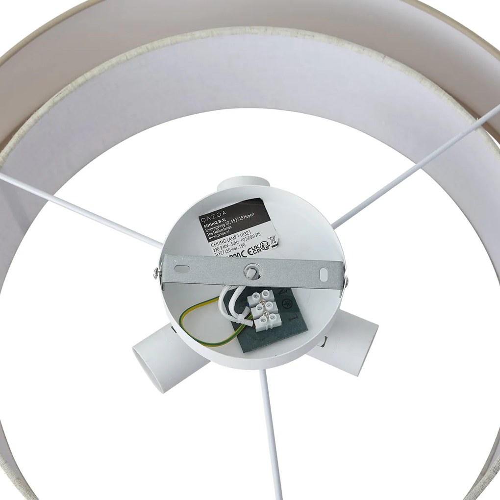 Moderne plafonnière beige 50cm 3-lichts - Drum Duo