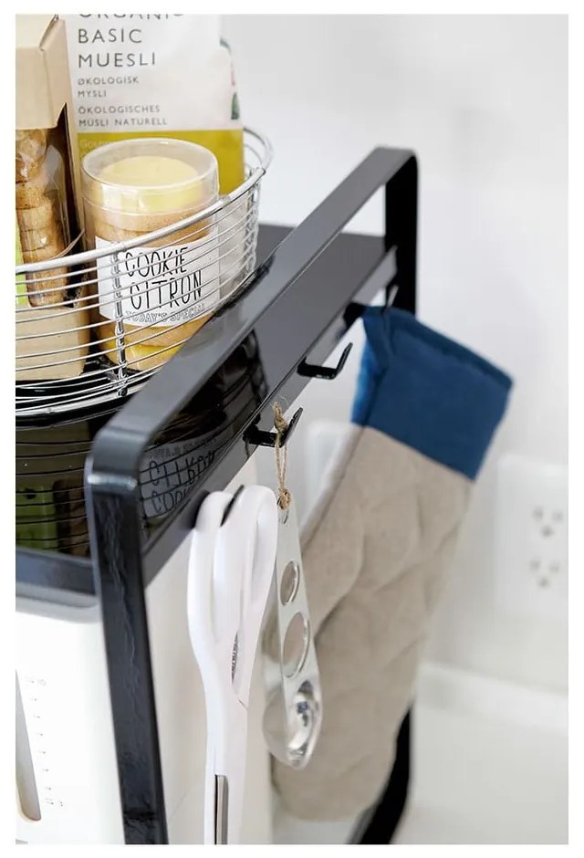 Raft de bucătărie, reglabil, YAMAZAKI Tower, negru