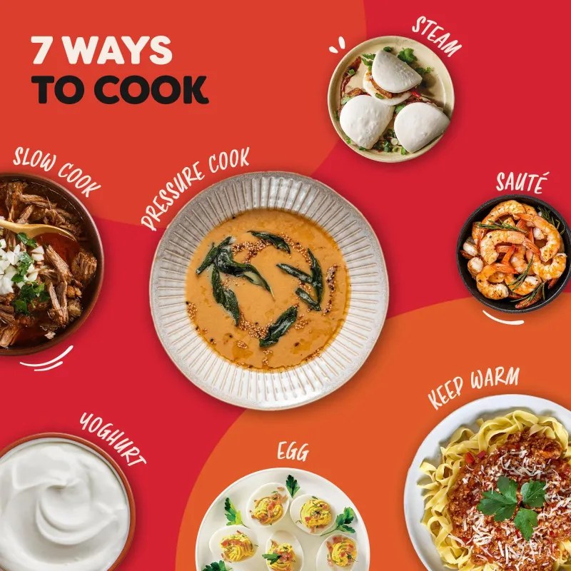 Multicooker Instant Pot Classic Mini 140800001, 800W, 3.8 l, 7 programe, Afisaj LCD, Otel inoxidabil, Negru