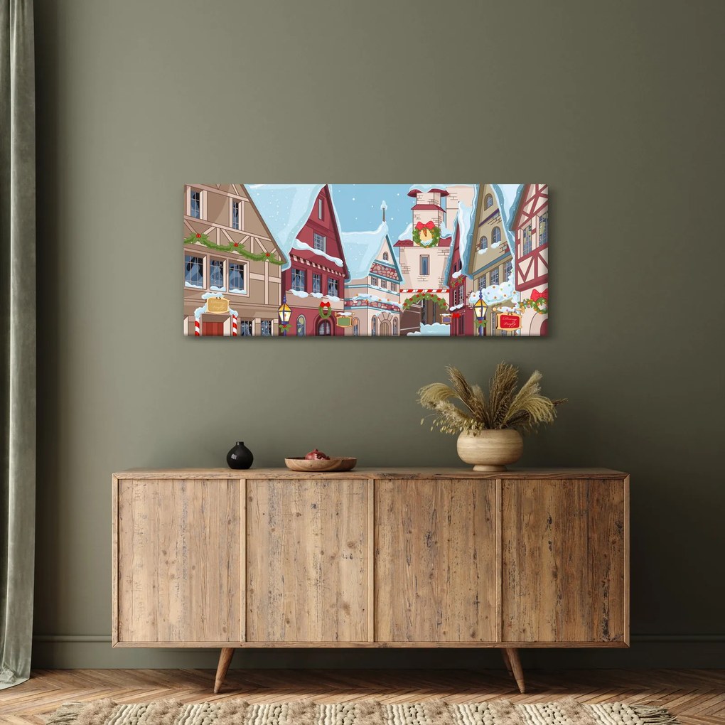 Tablou - Stradă de iarnă (120x50 cm)
