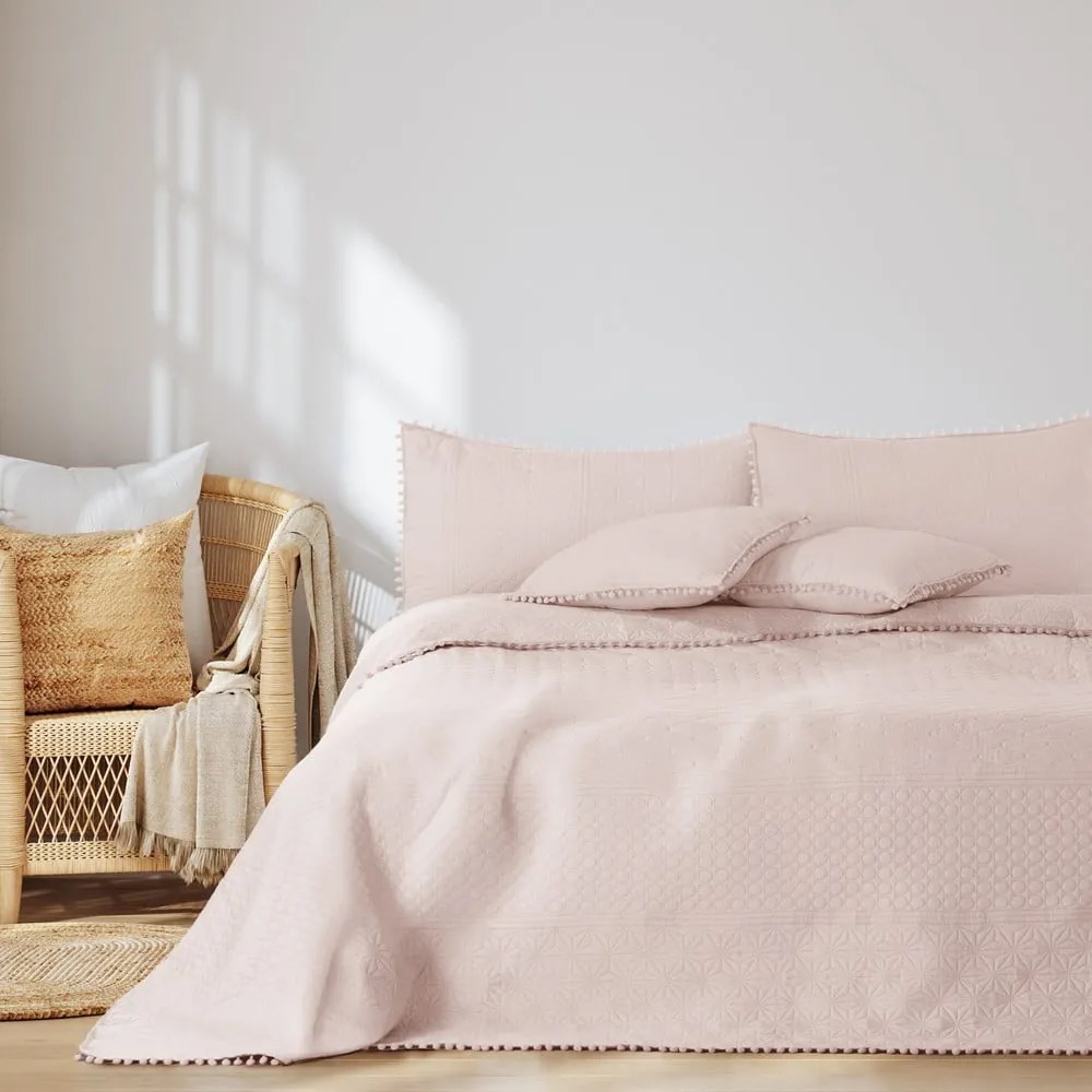 Cuvertură roz-deschis 170x210 cm Meadore – Restilo