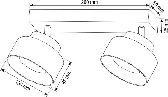 Brilagi - LED Aplică spot AURA LUX 2xGX53/30W/230V negru/auriu