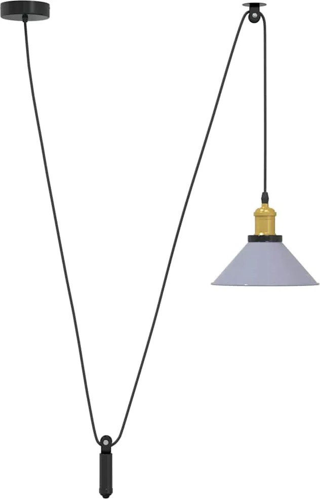 vidaXL Lampă suspendată reglabilă pe înălțime E27 gri lucios metal