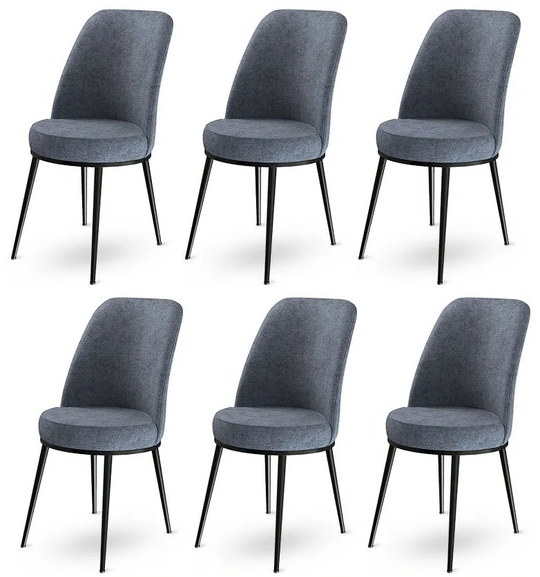 Set de scaune de sufragerie Dexa Fume, 6 buc., 6 buc.