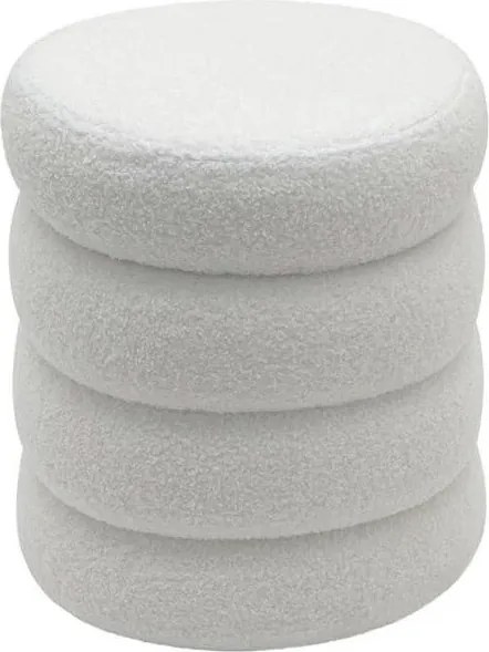 Taburete cu spatiu de depozitare, VOGUE 40cm boucle alb