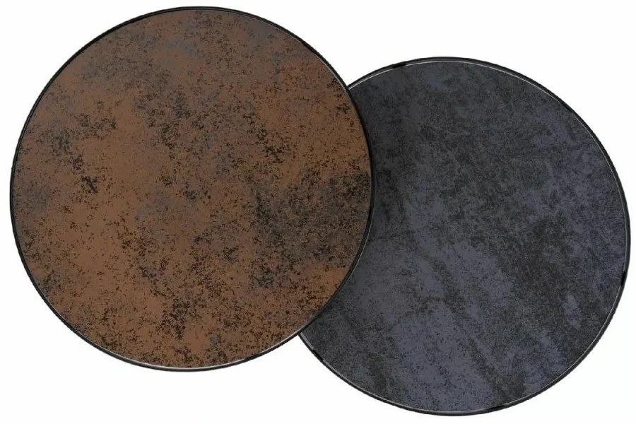 Mese de depozitare PENELOPE set 2 buc Ø 50 cm, maro/negru