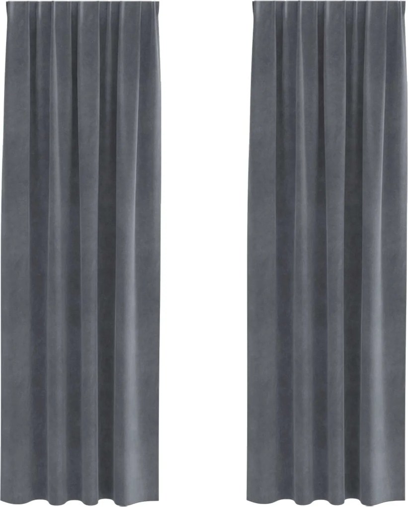 vidaXL Perdele opace 2 pcs Gri deschis 140 x 245 cm Catifea