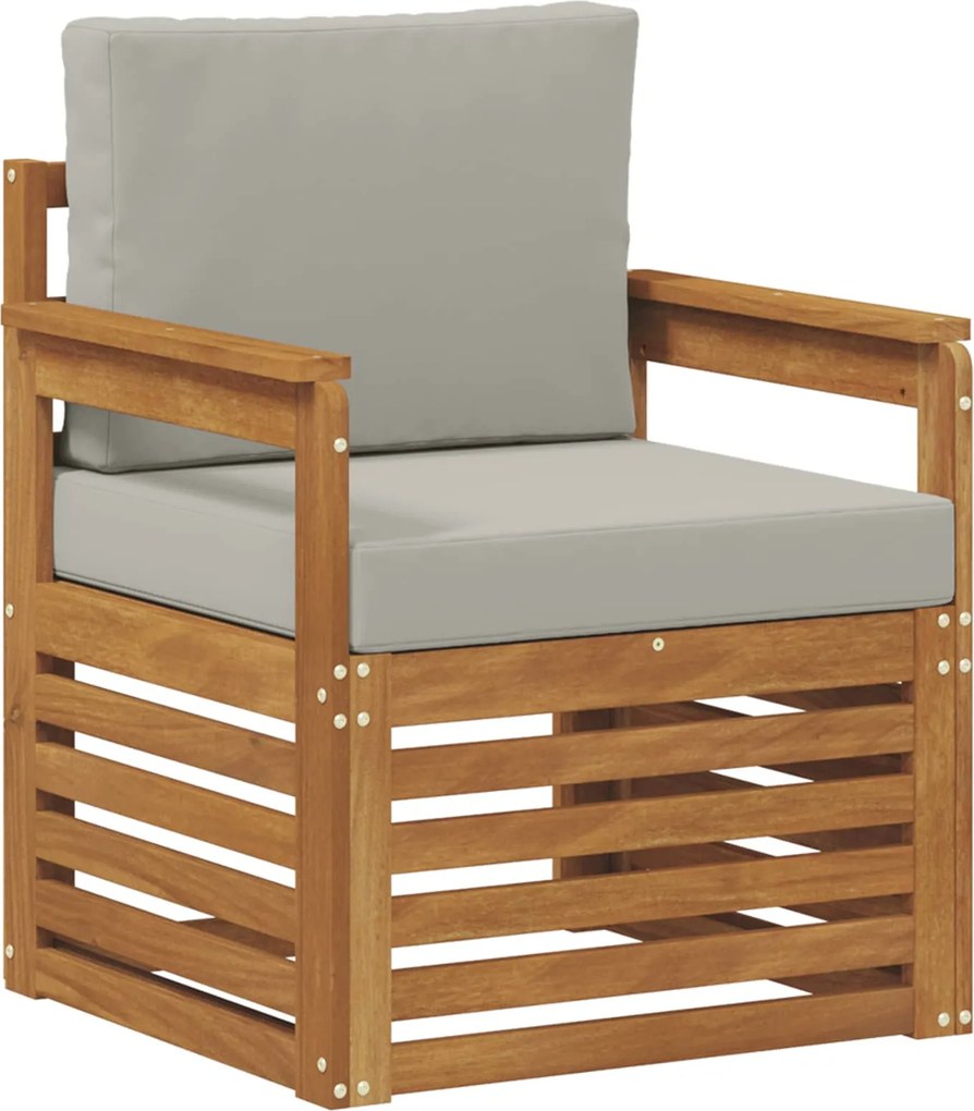 vidaXL Set de canapele de exterior cu pernă natural 71 x 63 x 73 cm