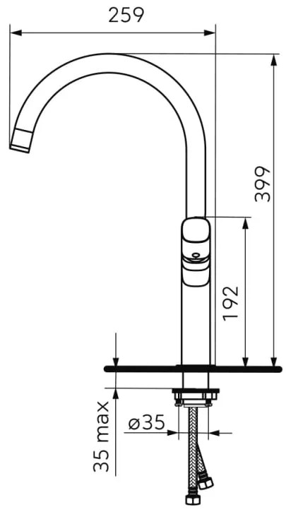 Baterie bucatarie FDesign Meandro cu gat de lebada, crom - FDSFD1-MDR-4-11