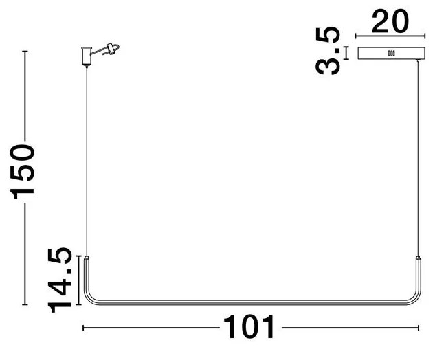 Lustra LED suspendata stil minimalist liniar STRITA L-101cm