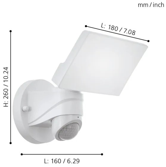 Eglo 98177 - Lampă exterior LED cu senzor PAGINO LED/15W/230V IP44