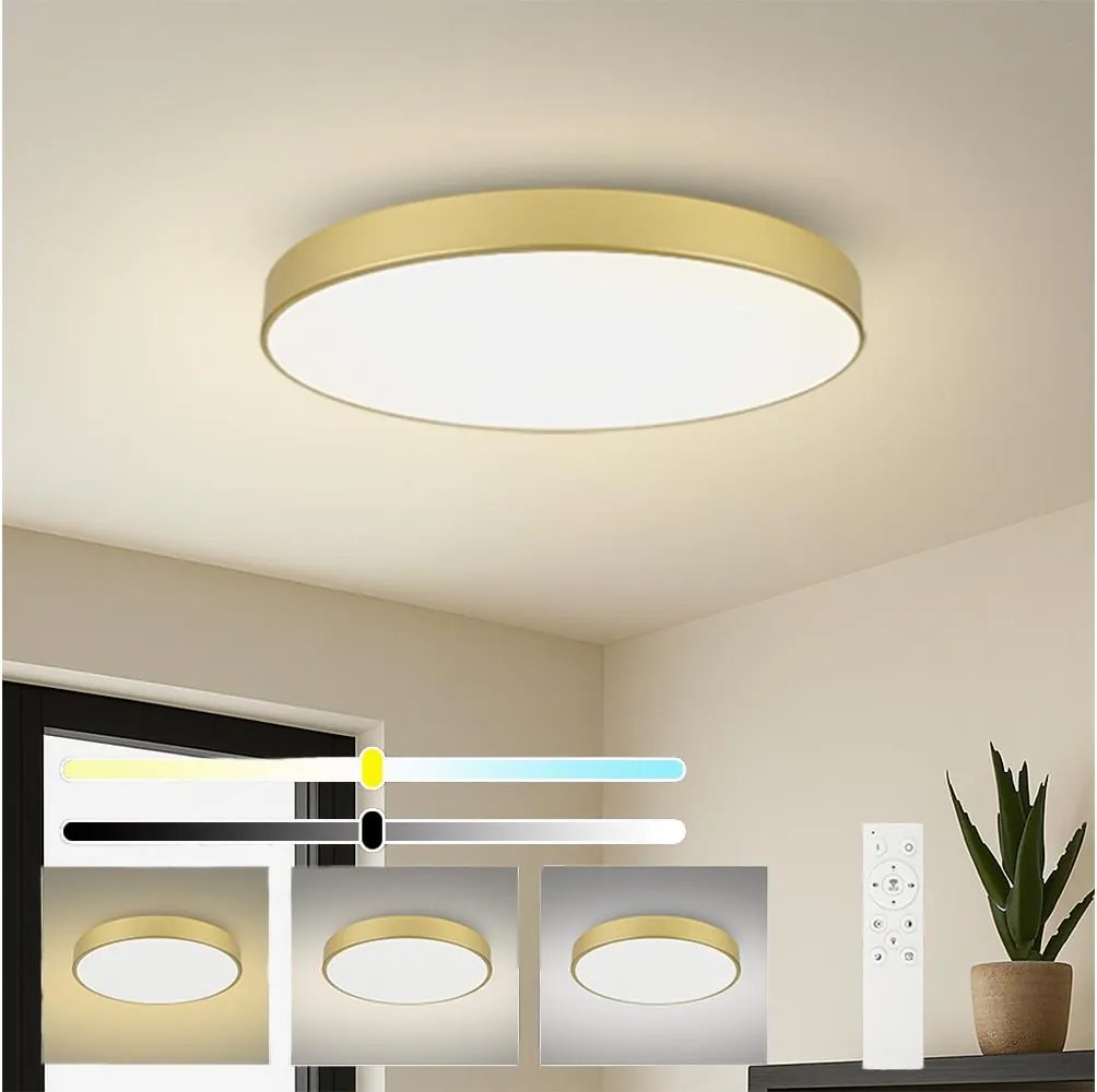 Brilagi - Corp LED dimabil POOL SMART, 128W, 230V, 100 cm, auriu, Wi-Fi Tuya + telecomandă