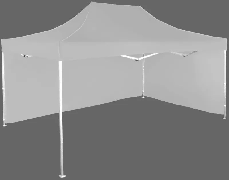 Pavilion de grădină  3x4,5m – din aluminiu, 2 pereţi laterali, Gri / antracit