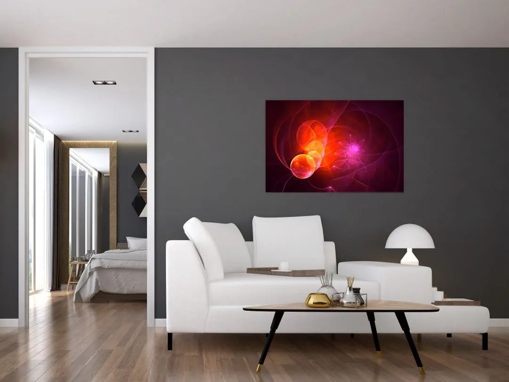 Tabloul modern cu abstracțiune roz (90x60 cm)
