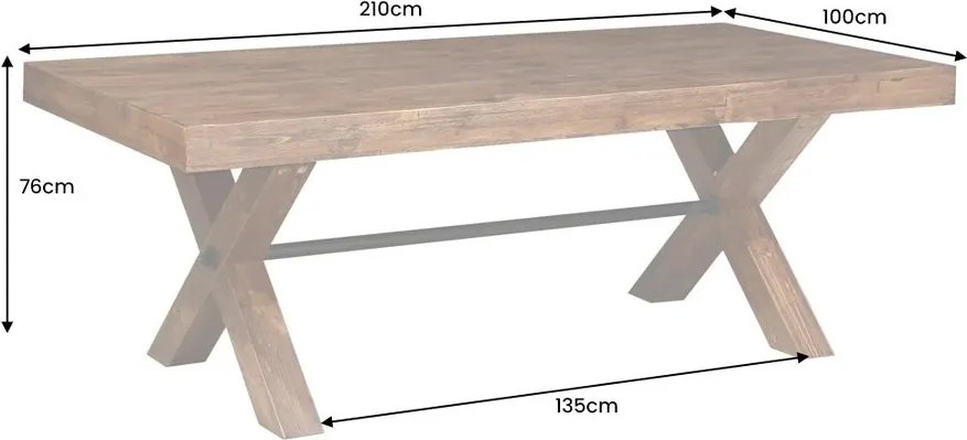 Masa design industrial GOLIATH 210cm pin