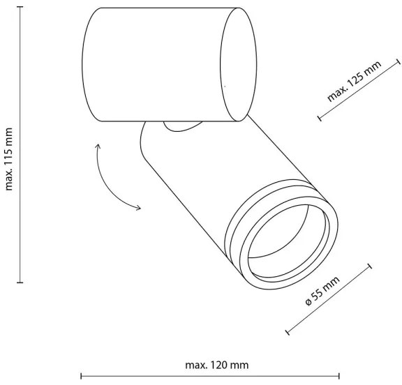 Spot de perete JET SET 1xGU10/10W/230V alb