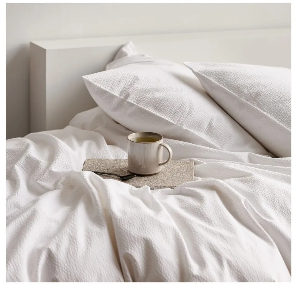 Lenjerie de pat din bumbac organic alb 200x140 cm Wave Optical - Södahl