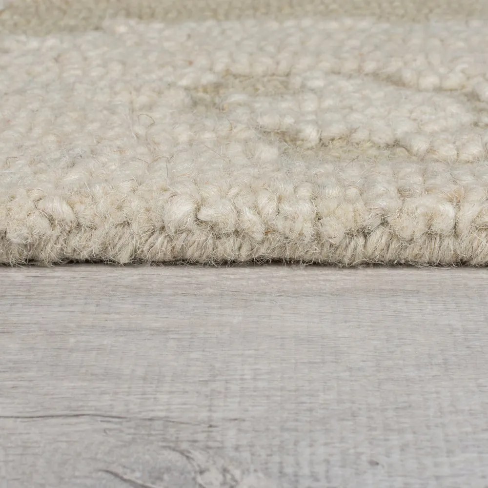 Covor bej țesut manual din lână 200x290 cm Dion Ikat – Flair Rugs