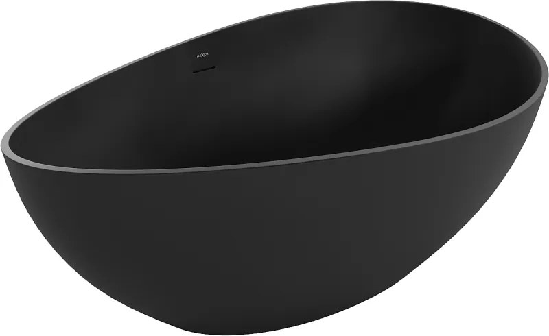 Mexen Parma cadă de sine stătătoare din conglomerat 160 x 95 cm, negru mat - 57231609570