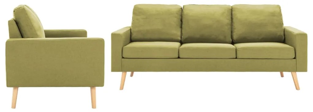 Set de canapele, 2 piese, verde, material textil
