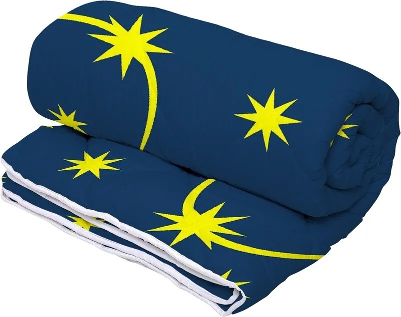 Set Alcam perna microfibra 50x70 cm si pilota matlasata 140x200 cm, Moon Night