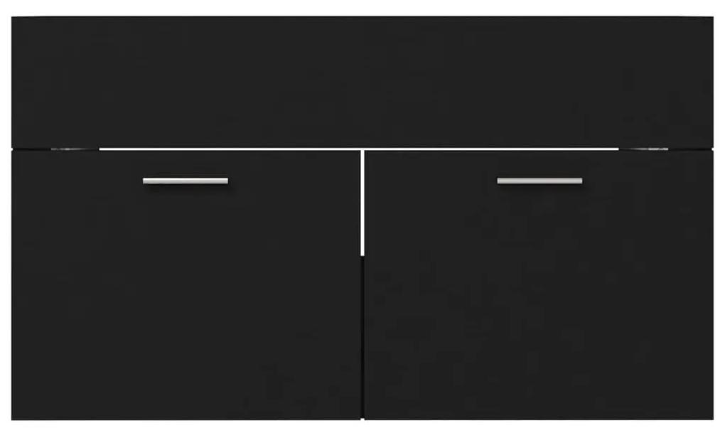 Dulap cu chiuveta incorporata, negru, PAL Negru, 80 x 38.5 x 46 cm