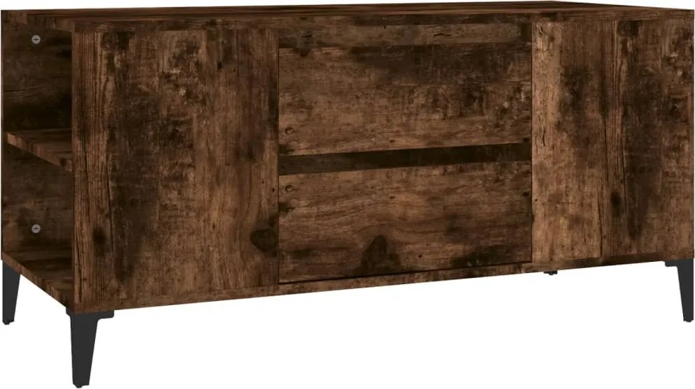 vidaXL Comodă TV, stejar fumuriu, 102x44,5x50 cm, lemn prelucrat