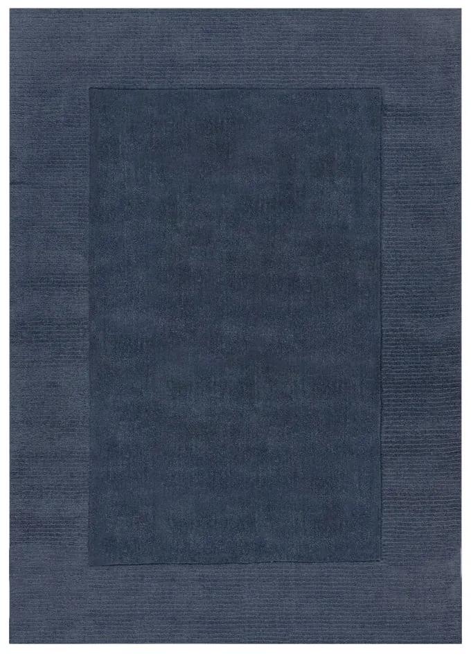 Covor din lână albastru închis Flair Rugs Siena, 80 x 150 cm
