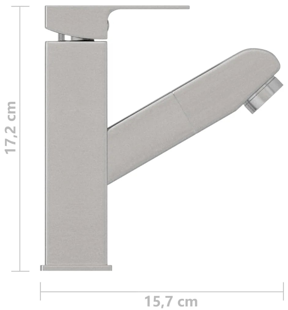 Robinet chiuveta de baie retractabil, argintiu, 157x172 mm Argintiu