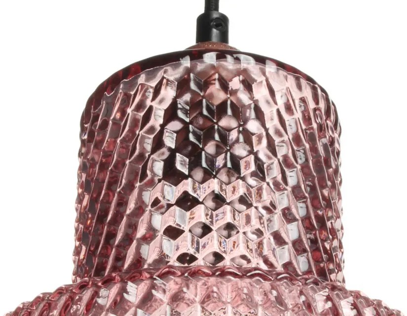 Lustra din sticla Mona roz, un bec