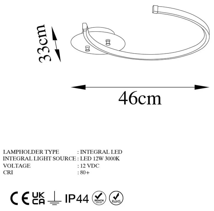Plafonieră aurie LED 33x46 cm Moon – Opviq lights