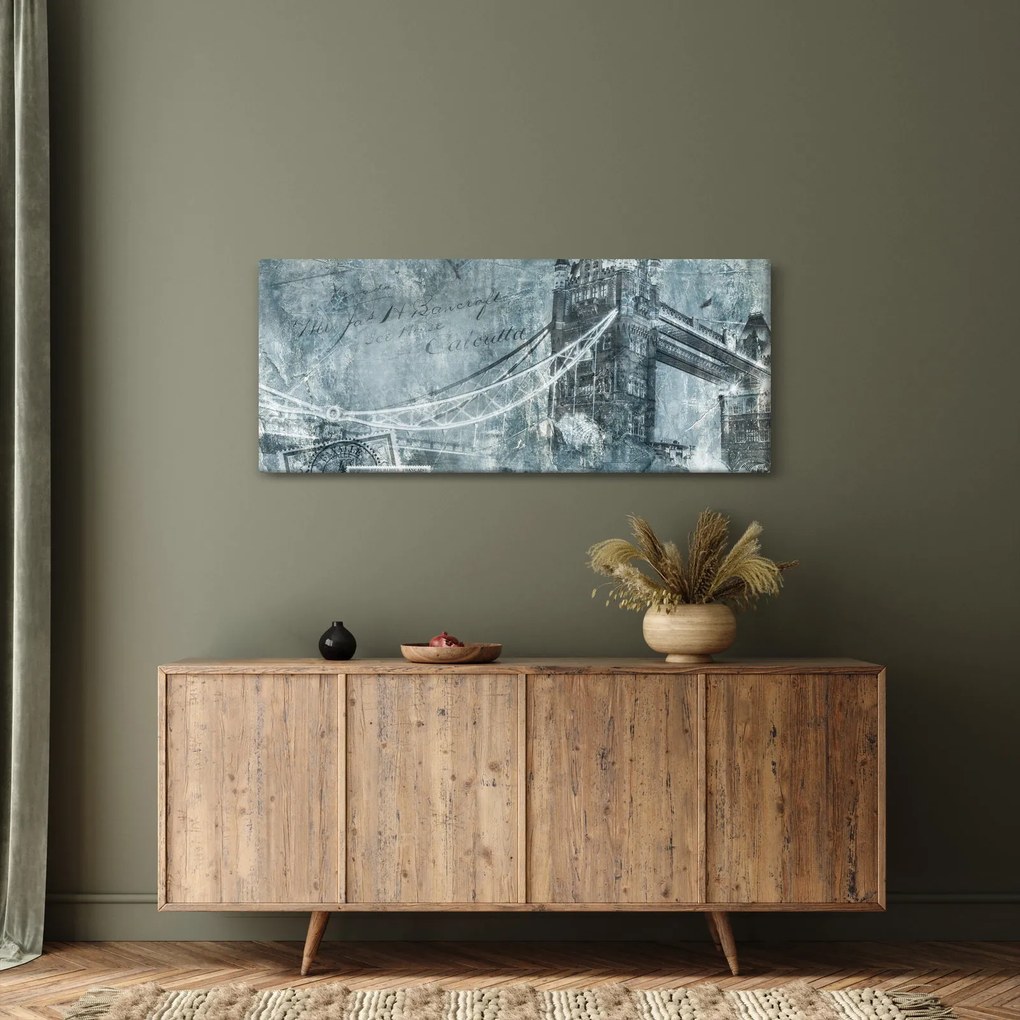 Tablou - Tower Bridge în tonuri reci (120x50 cm)