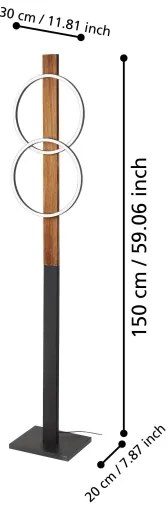 Lampadar LED Eglo 900892 BOYAL 2xLED/12W/230V 3000K maro/negru