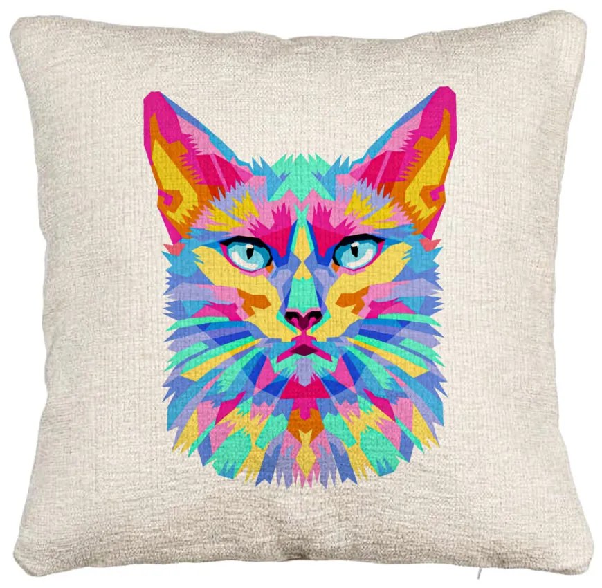 Perna Decorativa Canapea, Model Contrast Cat, 40x40 cm, Cu fermoar