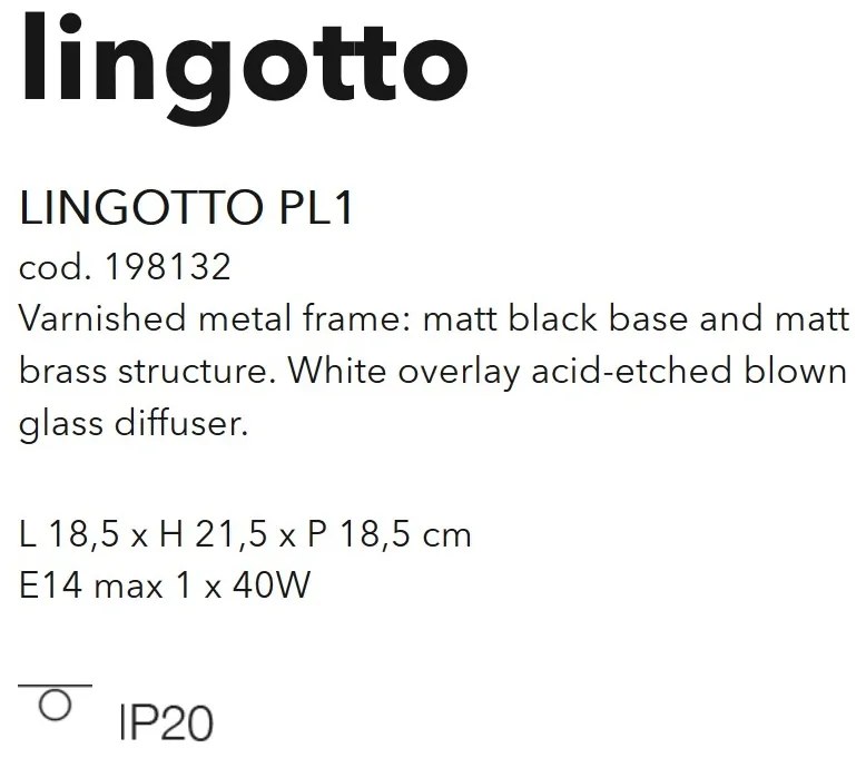 Plafoniera design modern Lingotto PL1 198132