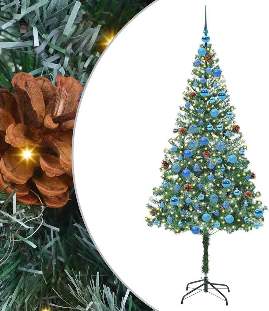 vidaXL Brad de Crăciun artificial cu 300 LED Verde 180 cm PVC și Oțel