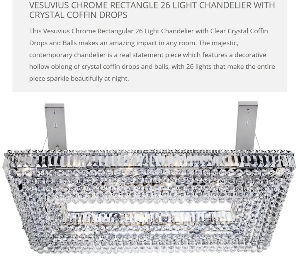 Candelabru XXL cristal design LUX Vesuvius 26L 8382CC SRT
