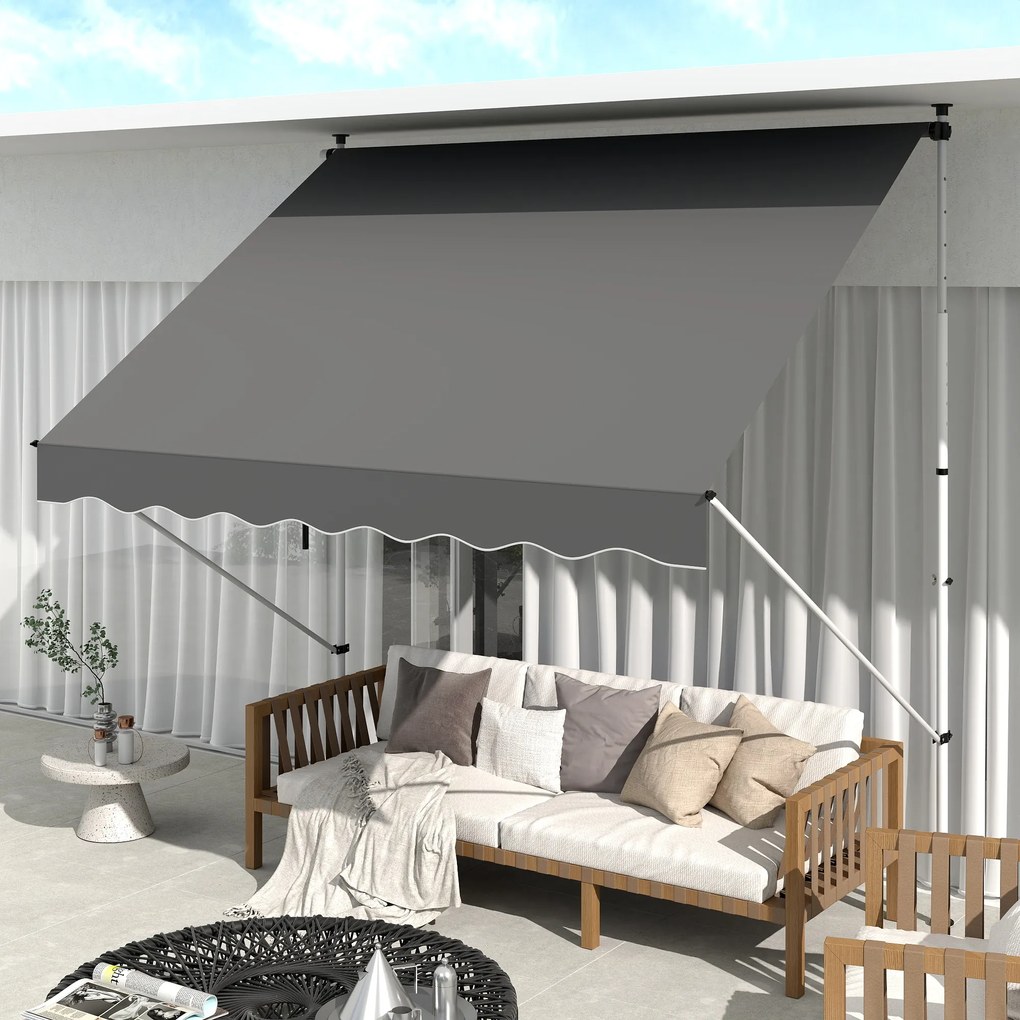 Outsunny Copertina Solară cu Brațe și Manivelă, Design Elegant, 300x150 cm | Aosom Romania