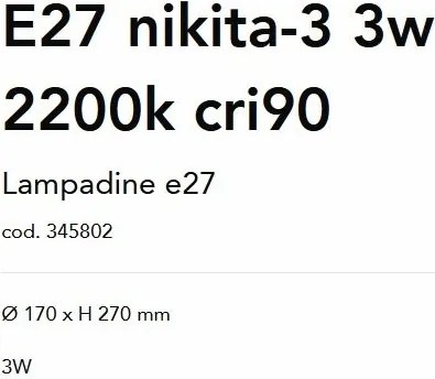 Bec LED Decorativ, E27 Nikita-3 3w 2200K cri90, Alb