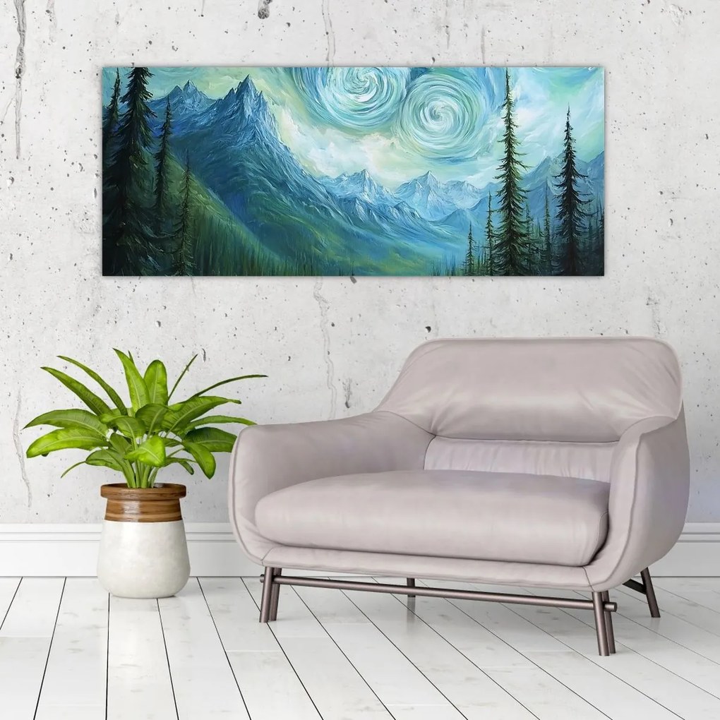 Tablou - Peisaj cu o adiere din Van Gogh (120x50 cm)